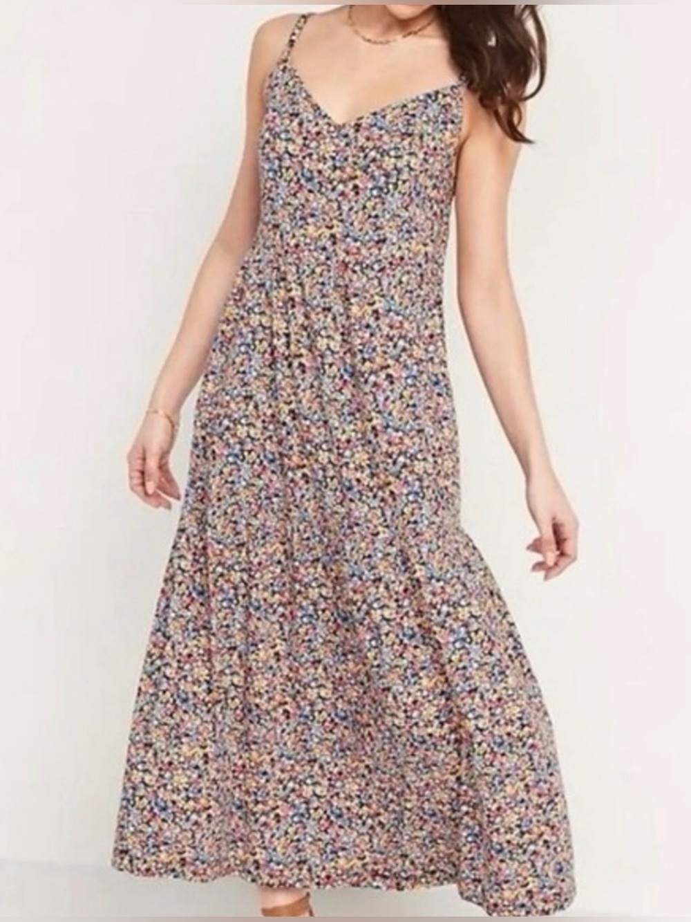 Old Navy Cami Maxi Swing Tiered
Floral Lightweight Dress with pockets Size 2x